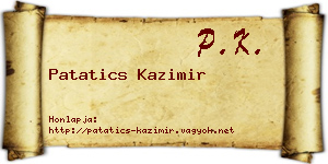 Patatics Kazimir névjegykártya
